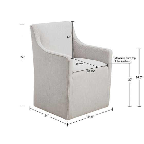 Charlotte Upholstered Dining Arm Chair