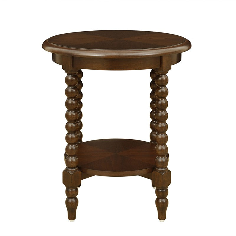 Philippe Round End Table with Shelf
