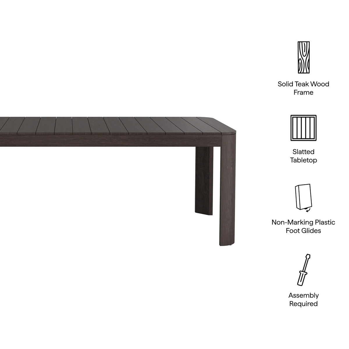 Kona Outdoor Teak Wood Dining Table