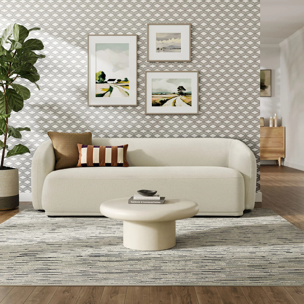 Monica Boucle Fabric Sofa