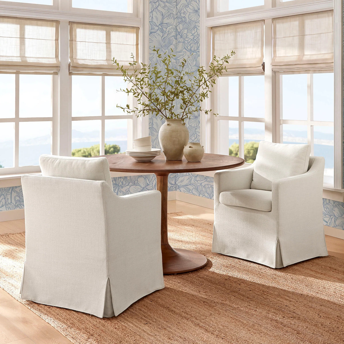 Serene Slipcovered Dining Armchair