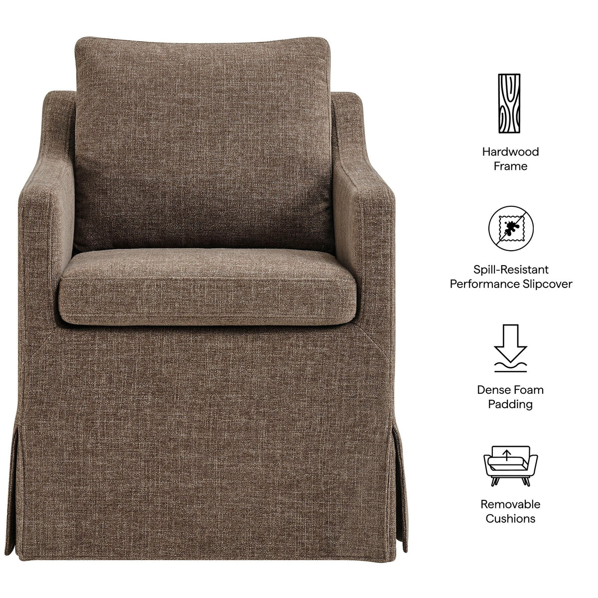 Serene Slipcovered Dining Armchair