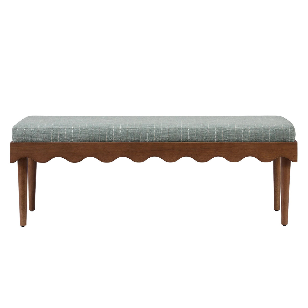 Mirette Scalloped Edge Striped Accent Bench