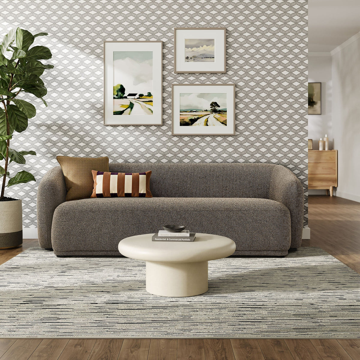 Monica Boucle Fabric Sofa