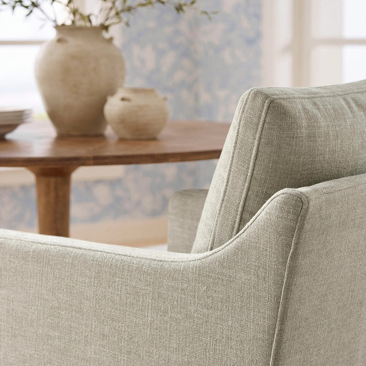 Serene Slipcovered Dining Armchair