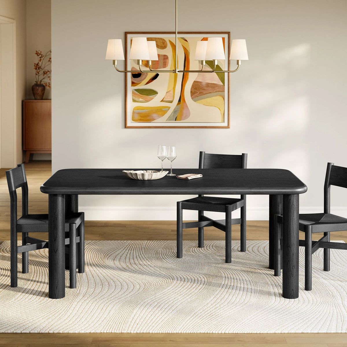 Alvia Rectangular Oak Wood Dining Table