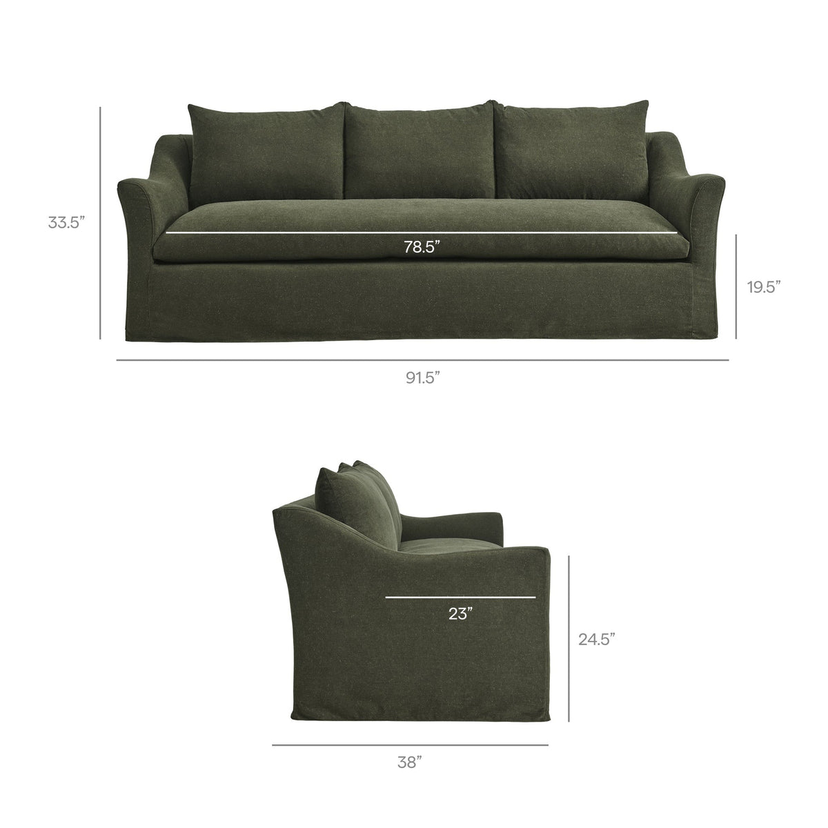 Somerset Slipcovered Linen Blend Sofa
