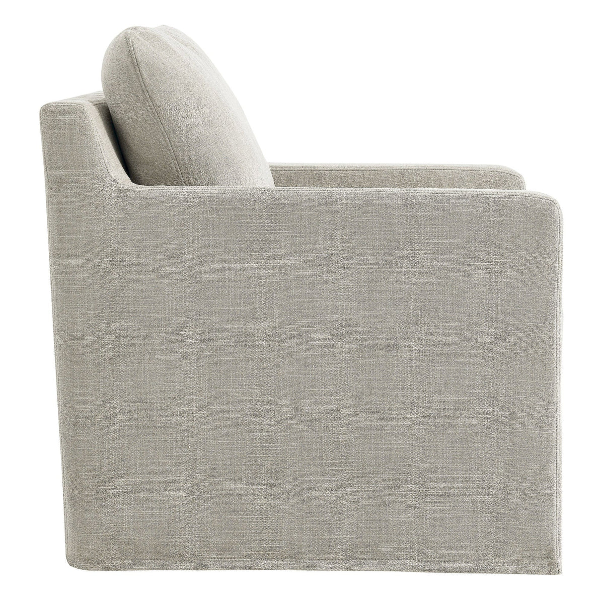 Serene Fabric Slipcovered Swivel Armchair