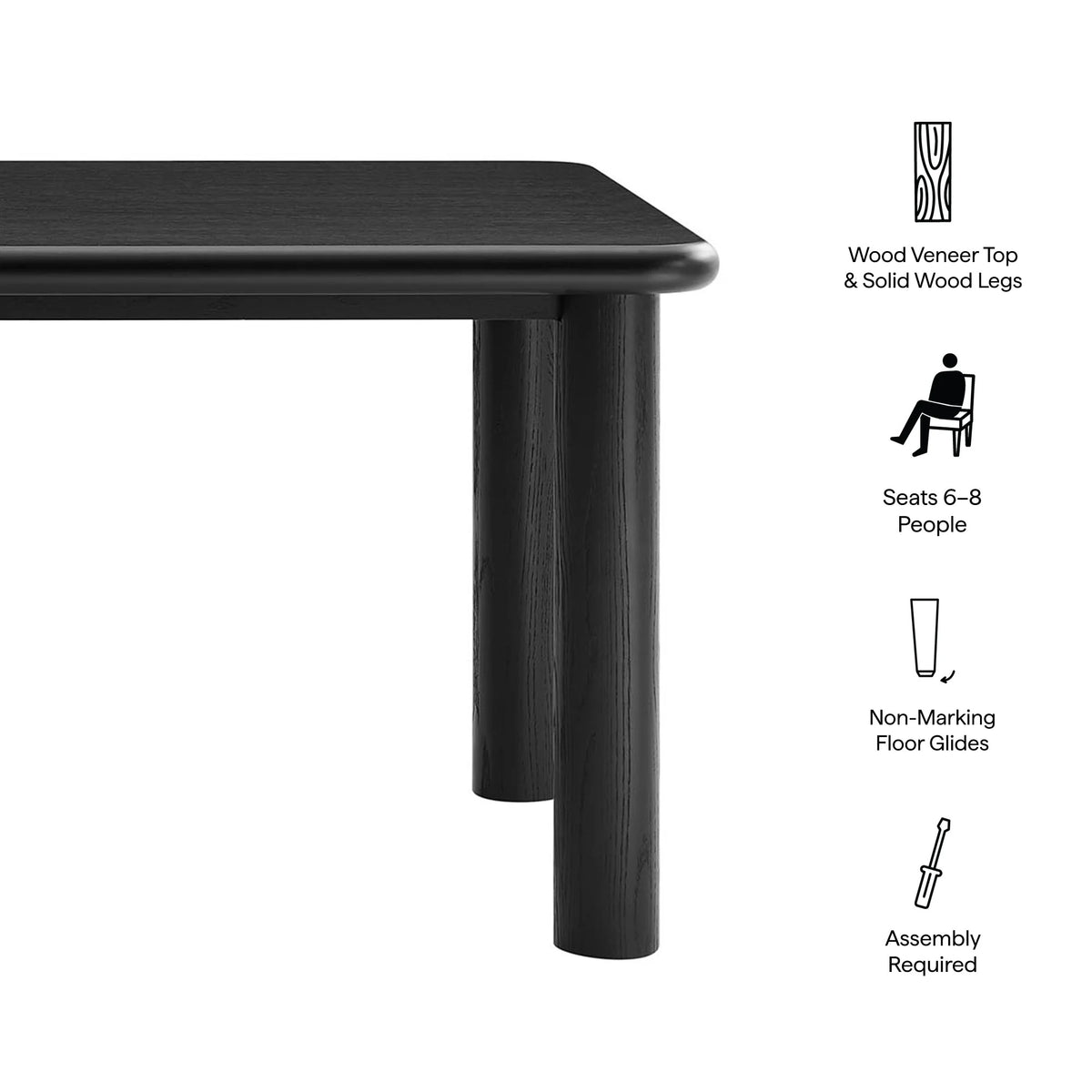 Alvia Rectangular Oak Wood Dining Table