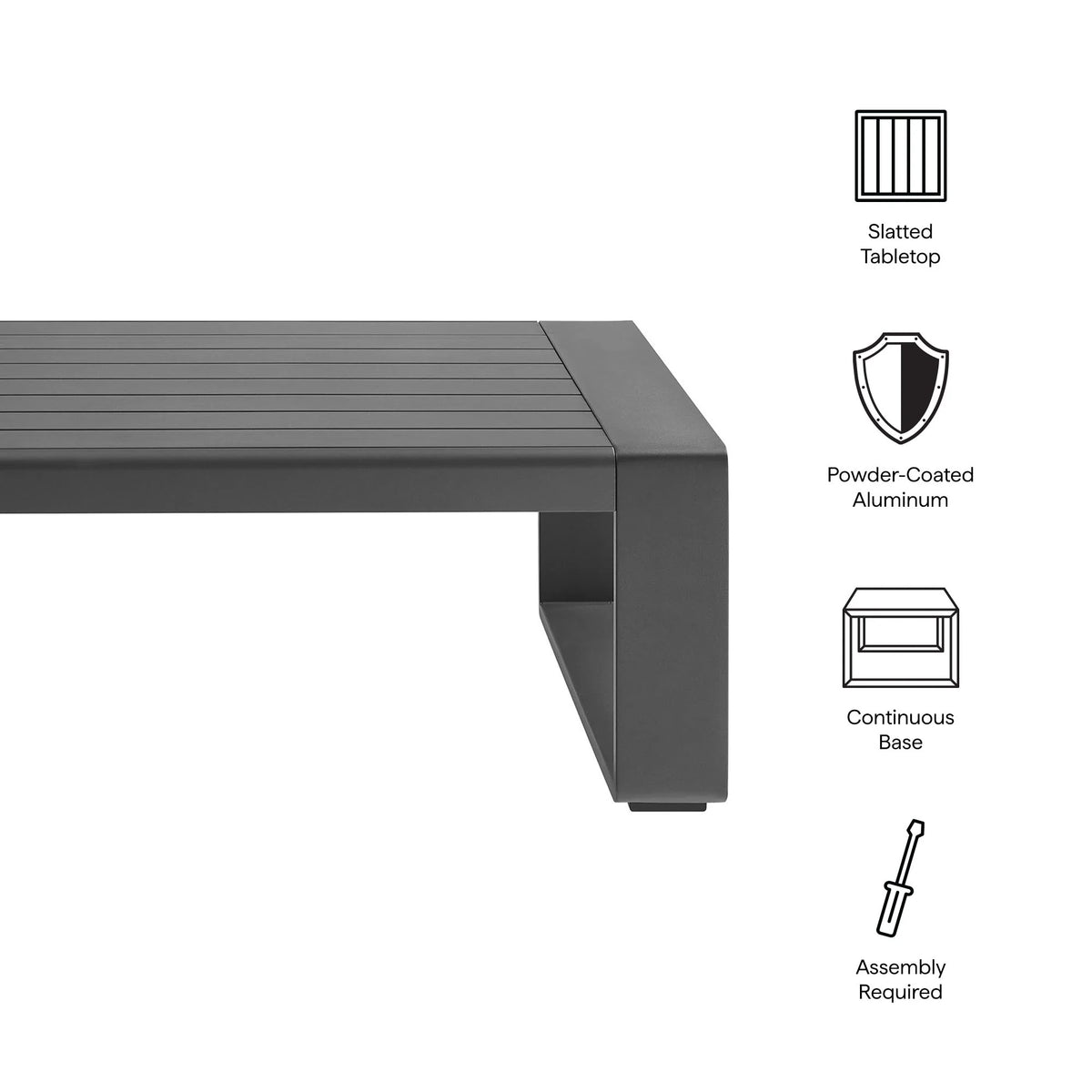 Lirienne Outdoor Patio Aluminum Coffee Table