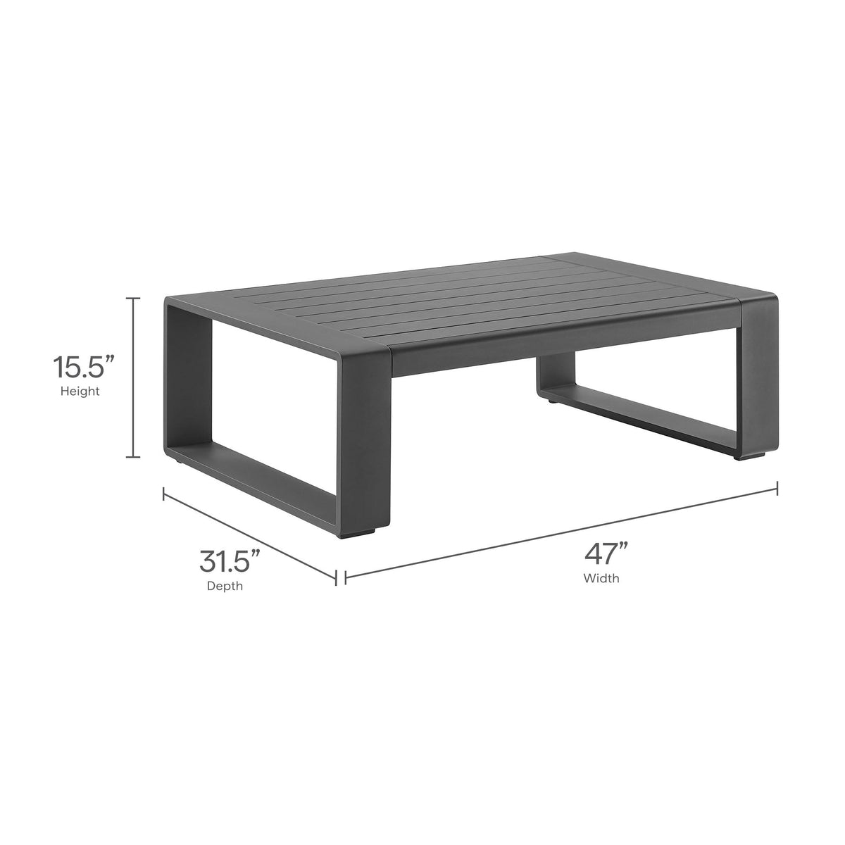 Lirienne Outdoor Patio Aluminum Coffee Table