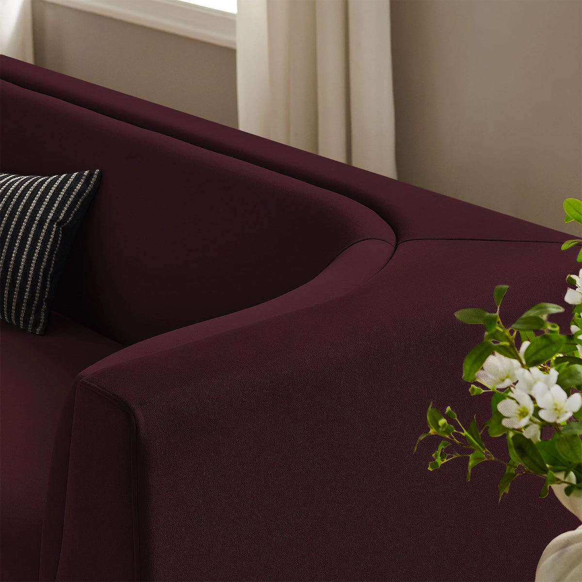 Hilda Curved Back Performance Velvet Sofa