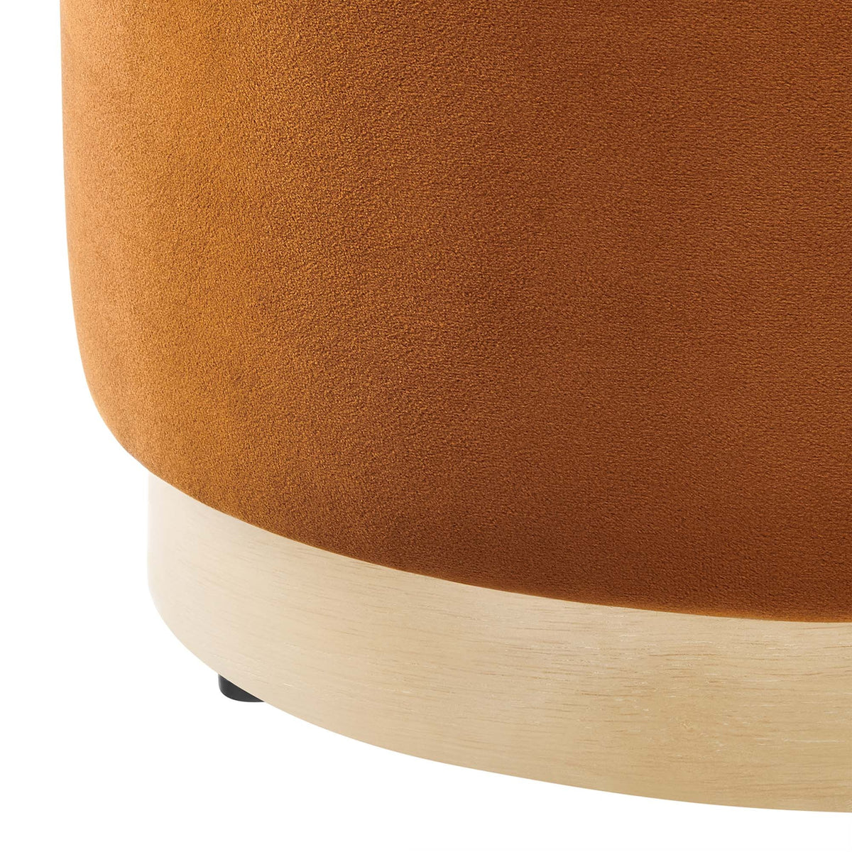 Tilden Round Performance Velvet Upholstered Ottoman