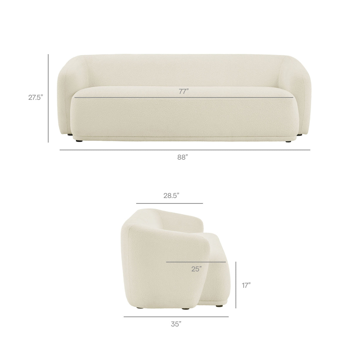 Monica Boucle Fabric Sofa